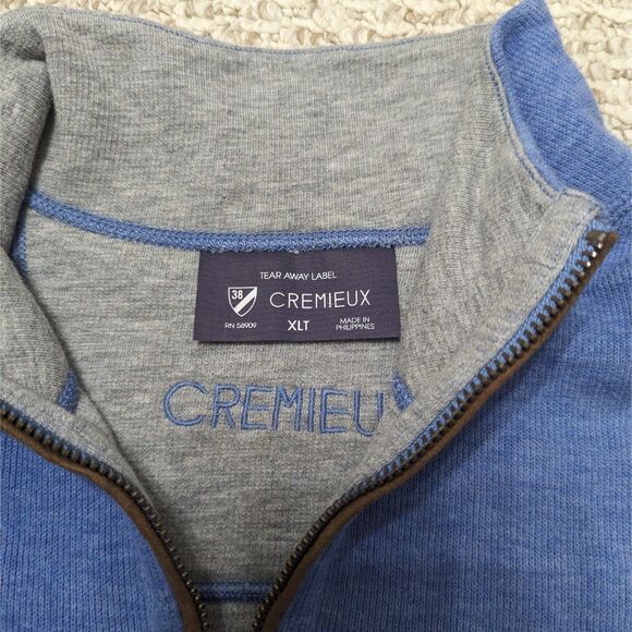 Cremieux Men's Size XLT Long Sleeve Elbow 1/4 Zip Knit Patch Sweater - Picture 3 of 4